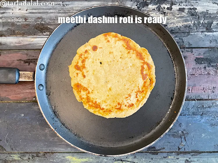 Step 20 – Flip over and your roti is ready.