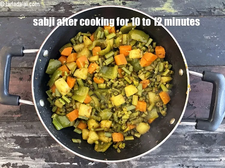 Step 29 – Sabji after cooking for 10 to 12 minutes.