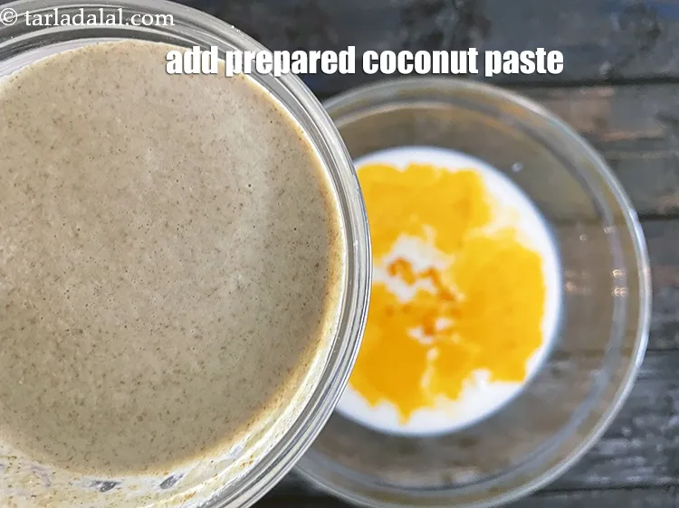 Step 19 – Add prepared&nbsp;coconut paste.
