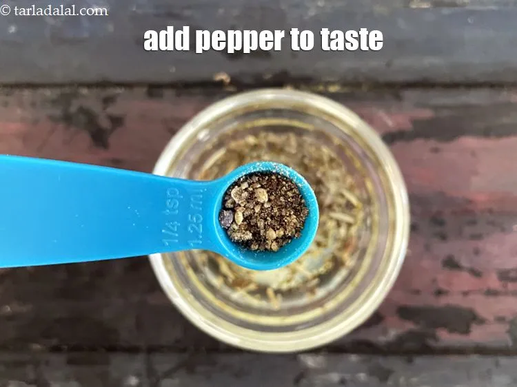 Step 15 – Add freshly ground black pepper. We added 1/8 tsp black pepper.