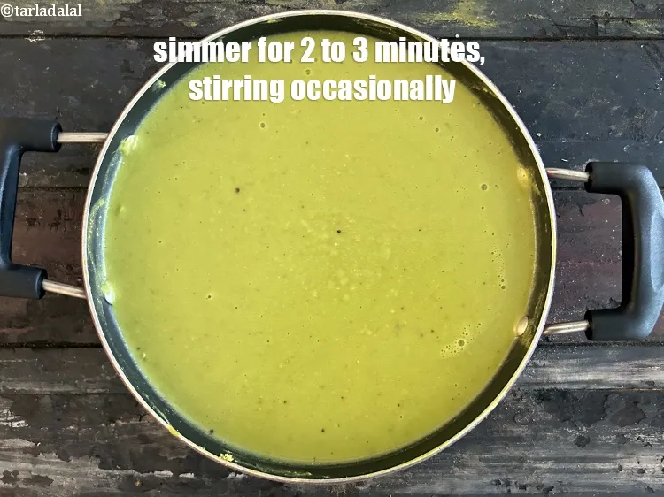Step 19 – Simmer&nbsp;for 2 to 3&nbsp;minutes, while stirring occasionally.