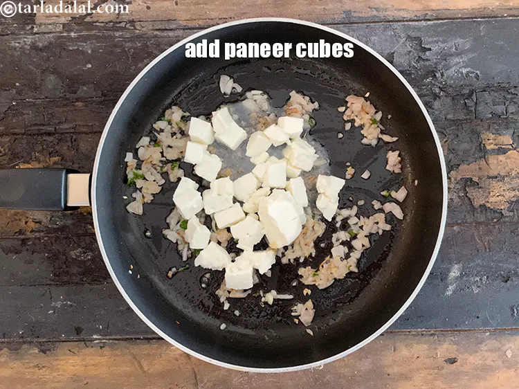 Step 32 – Add&nbsp;<meta charset="UTF-8" />1 cup&nbsp;<a href="glossary-paneer-cubes-cottage-cheese-cubes-1002i">paneer (cottage cheese) cubes</a>.