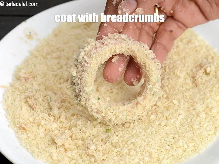 Step 20 – Coat with breadcrumbs.