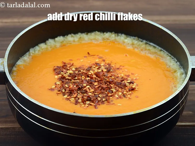 Step 19 – Add 2 tsp&nbsp;<a href="https://www.tarladalal.com/glossary-dry-red-chilli-flakes-paprika-338i">dry red chilli flakes (paprika)</a>.