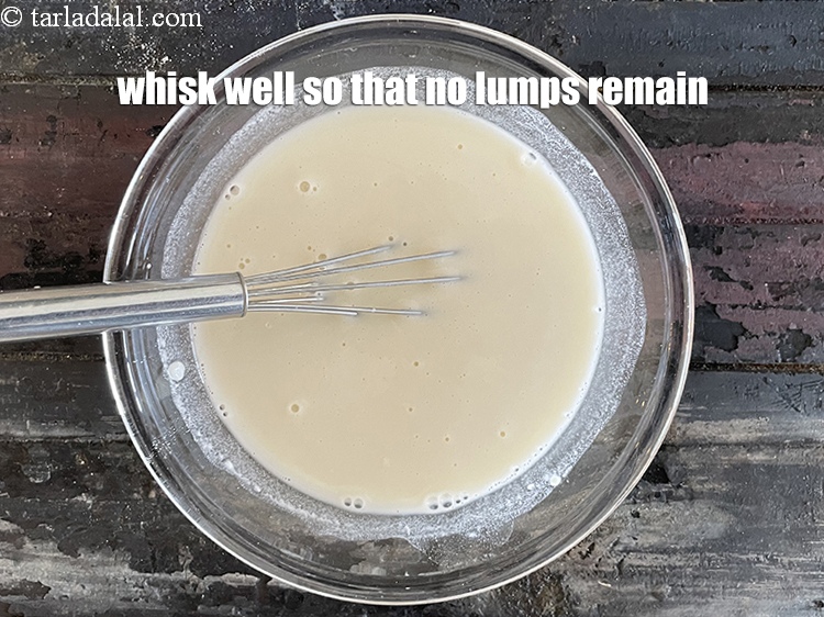 Step 34 – Whisk well till no lumps remain.