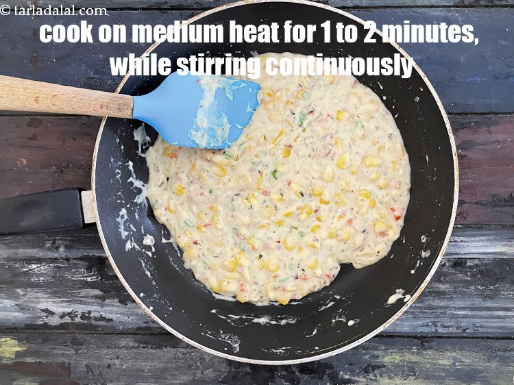 Step 26 – Cook on a medium flame for 1 to 2 minutes, while stirring continuously.