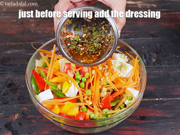 Step 20 – Just before serving add the dressing.