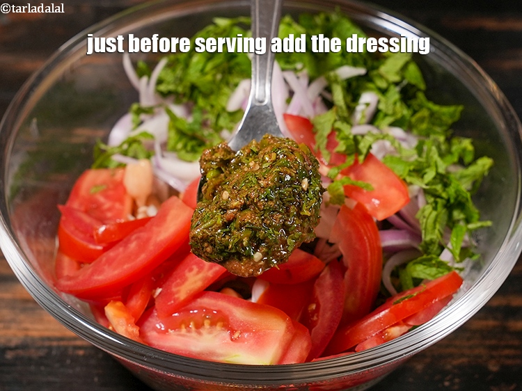 Step 20 – Just before serving add the dressing.