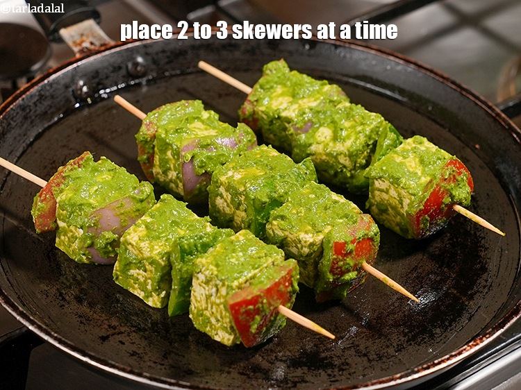 Step 21 – Place 2 to 3 skewers at a time.