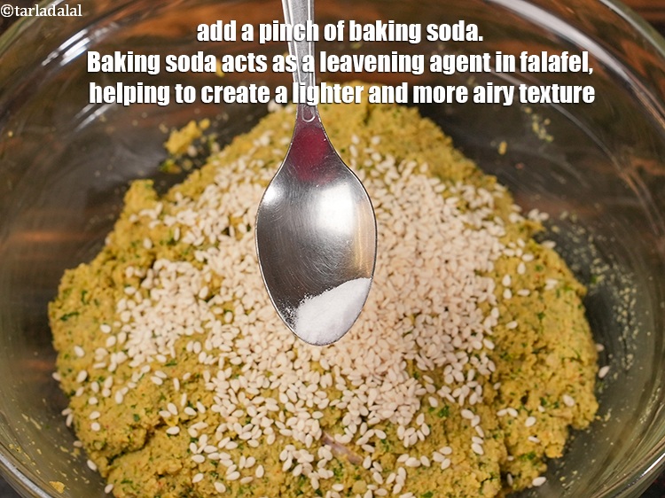 Step 20 – Add a pinch of <a href="https://www.tarladalal.com/glossary-baking-soda-soda-bi-carb-615i">baking soda</a>. Baking soda acts as a leavening agent in …
