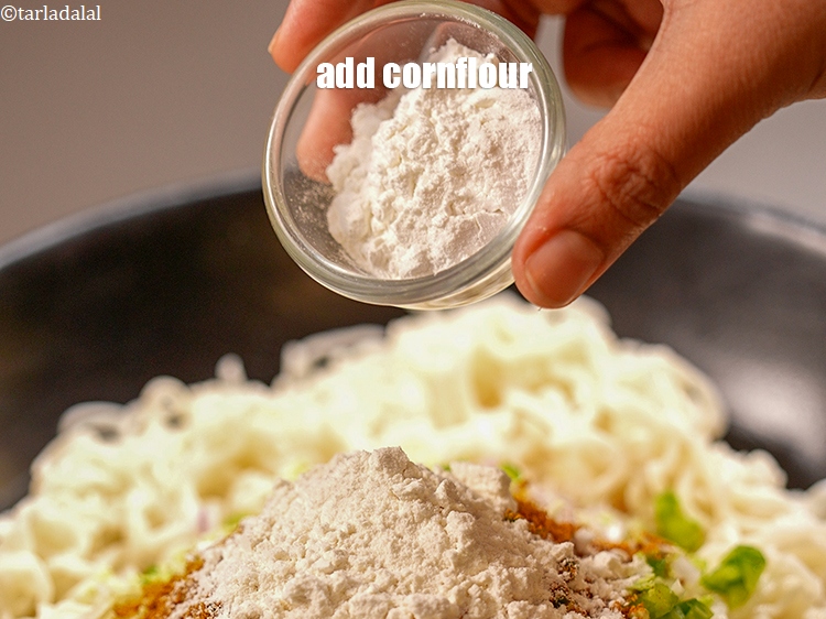 Step 21 – Add 1 tbsp <a href="https://www.tarladalal.com/glossary-cornflour-cornstarch-maize-starch-corn-flour-112i">cornflour</a>.