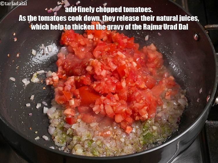 Step 20 – <p>Add ¾ cup finely <a href="https://www.tarladalal.com/glossary-chopped-tomatoes-779i">chopped tomatoes</a>. As the tomatoes cook down, they release their …