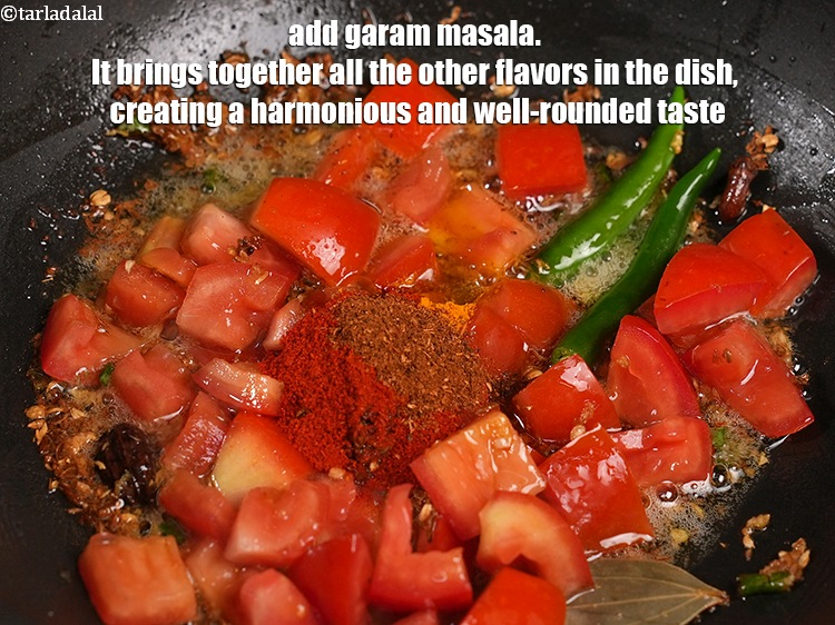 Step 20 – Add &frac14; tsp <a href="https://www.tarladalal.com/glossary-garam-masala-296i">garam masala</a>. It brings together all the other flavors in the …