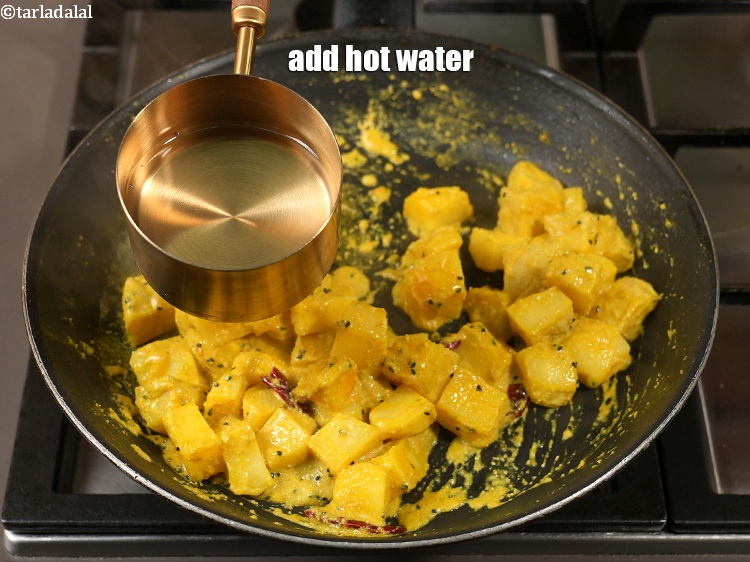 Step 20 – Add &frac12; cup hot water.