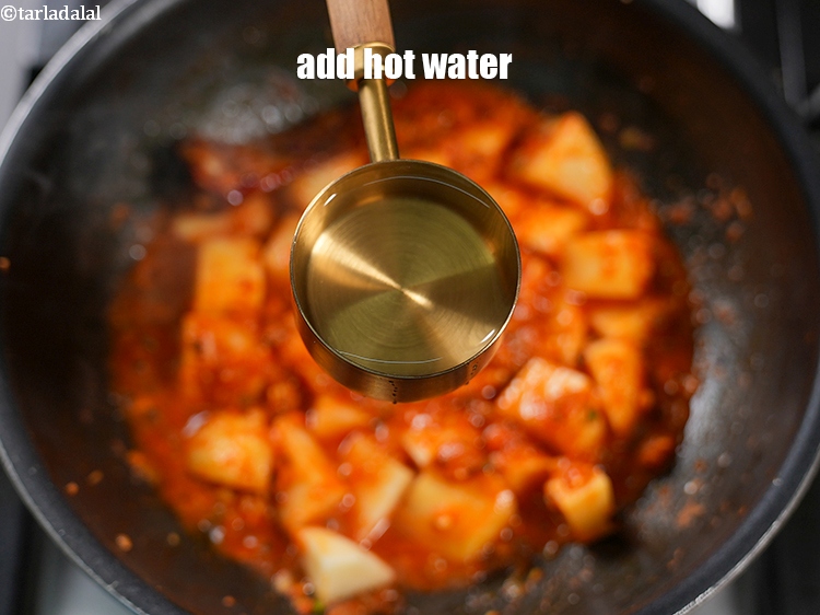 Step 20 – Add &frac12; cup hot water.