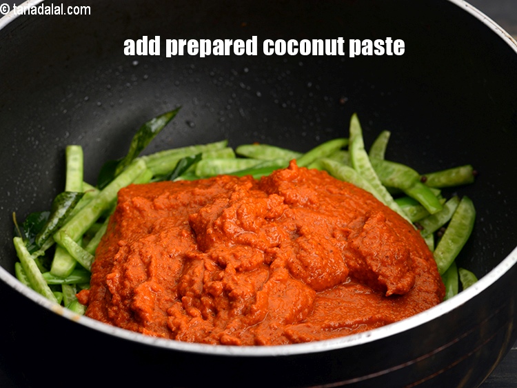 Step 22 – Add the prepared coconut paste.