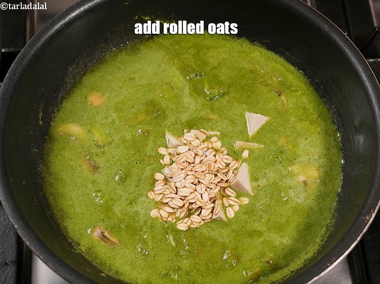 Step 20 – Add 1 tbsp&nbsp;<a href="https://www.tarladalal.com/glossary-rolled-oats-2735i">rolled oats</a>.