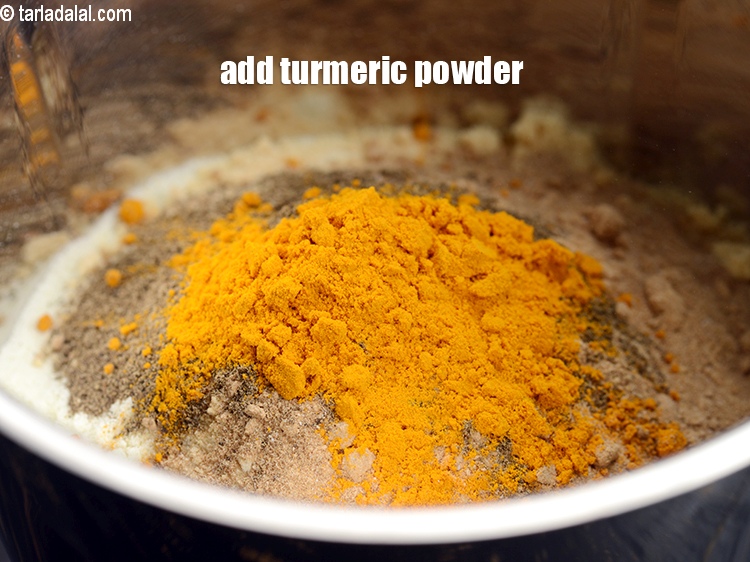 Step 20 – Add 1 tsp <a href="https://www.tarladalal.com/glossary-turmeric-powder-haldi-645i">turmeric powder (haldi)</a>.&nbsp;