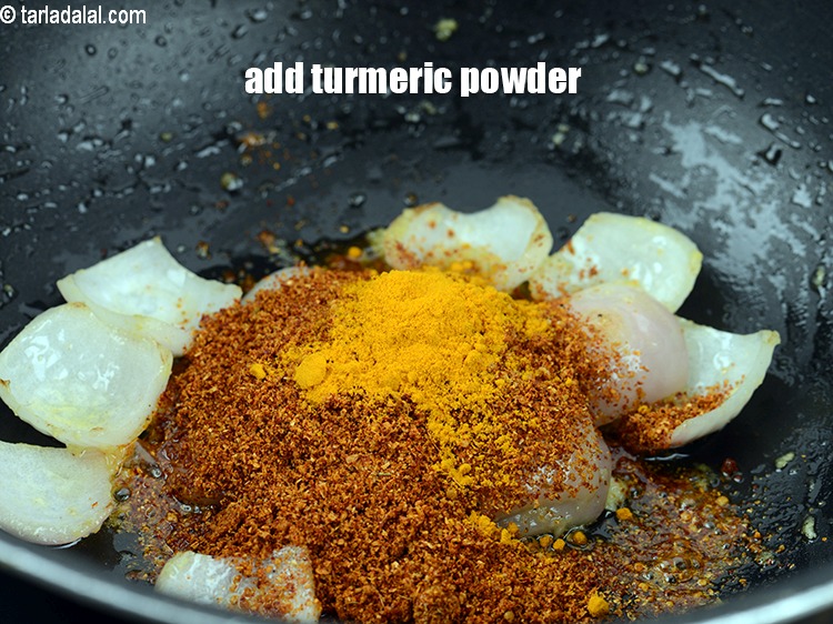 Step 21 – Add &frac14; tsp&nbsp;<a href="https://www.tarladalal.com/glossary-turmeric-powder-haldi-645i">turmeric powder (haldi)</a>.&nbsp;