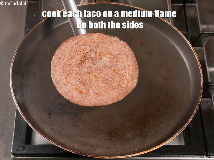 Step 20 – Cook each taco on a medium flame on both the sides.