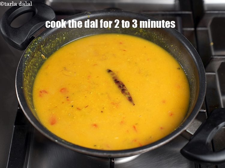 Step 20 – Cook the dal on medium flame for 2 to 3 minutes.