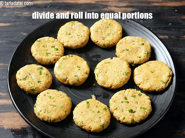 Step 20 – Divide and roll 11 equal portions of the tikki mixture.