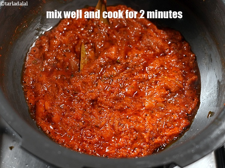 Step 20 – Mix well and cook on medium flame for 2 minutes, while stirring occasionally.