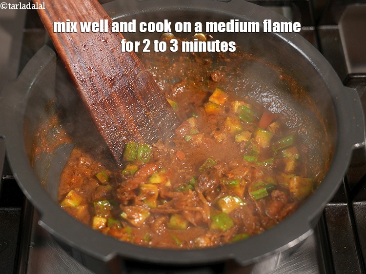 Step 20 – Mix well and cook on a medium flame for 2 to 3 minutes.