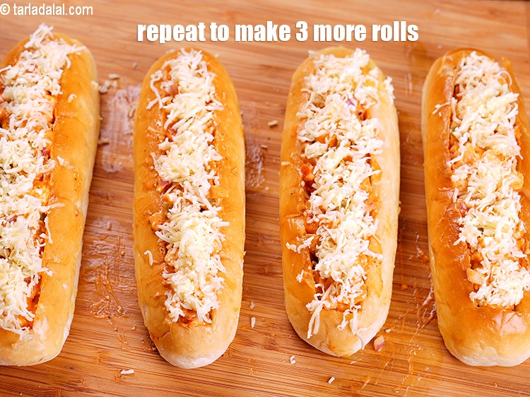 Step 21 – Repeat steps to make 3 more stuffed rolls.&nbsp;