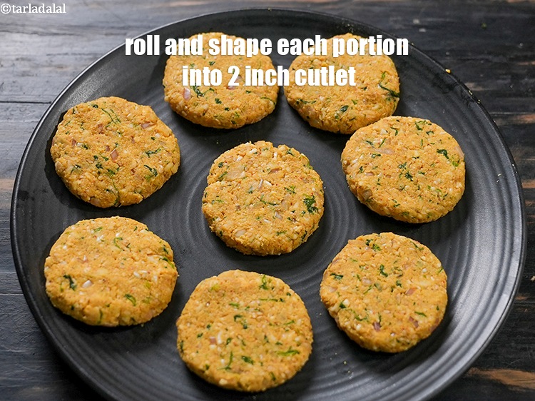 Step 20 – Roll and shape each portion into 2 inch diameter flat cutlet.