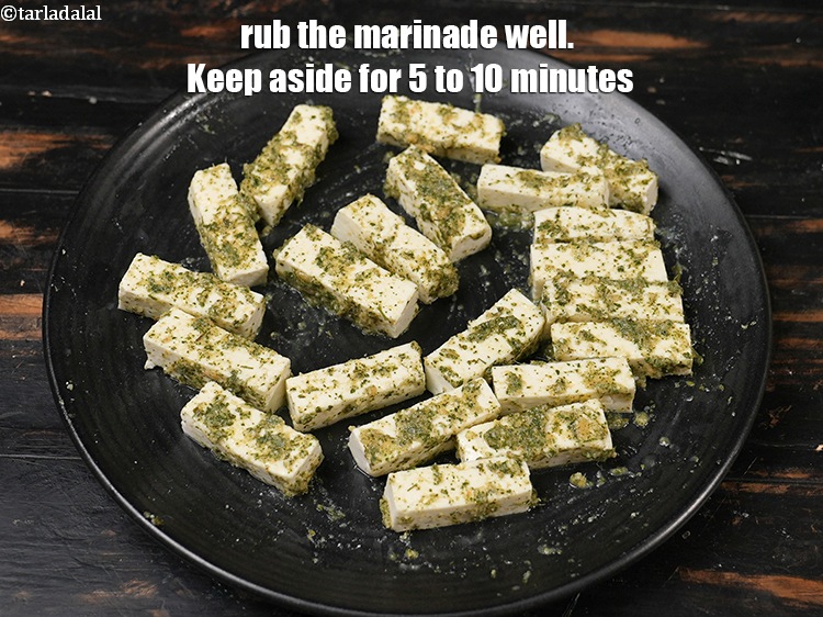 Step 20 – Rub the marinade well. Keep aside for 5 to 10 minutes.