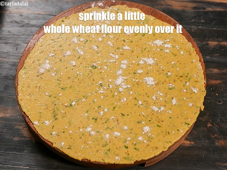 Step 20 – Sprinkle a little whole wheat flour evenly over it.