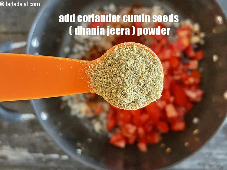 Step 30 – Add&nbsp;<meta charset="UTF-8" />1 1/2 tsp&nbsp;<a href="glossary-coriander-cumin-seeds-powder-dhania-jeera-powder-375i">coriander-cumin seeds (dhania-jeera) powder</a>.