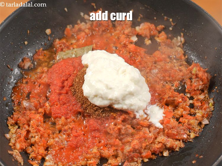 Step 20 – Add &frac14; cup <a href="https://www.tarladalal.com/glossary-curd-dahi-yogurt-yoghurt-383i">curd (dahi)</a>.&nbsp;