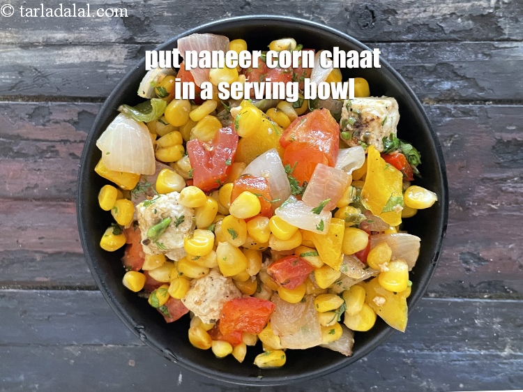 Step 27 – Put <strong>sweet corn capsicum chaat | paneer corn chaat | sweet corn vegetable paneer chaat …