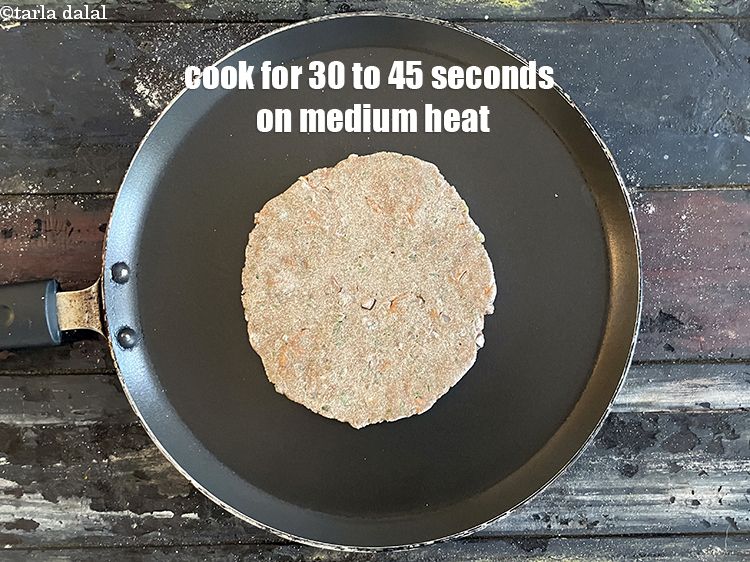 Step 20 – <meta charset="UTF-8" /> Cook roti for 30 to 45 seconds on medium heat.&nbsp;