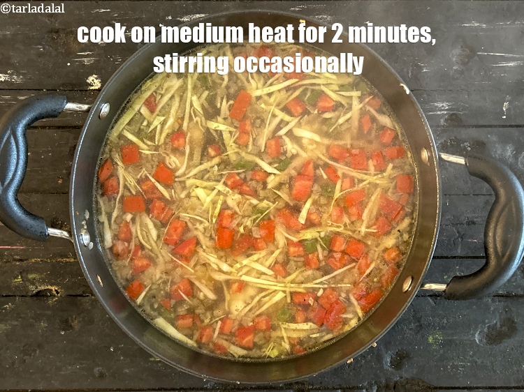 Step 21 – Cook on a medium flame for 1&nbsp;to 2&nbsp;minutes, while stirring occasionally.