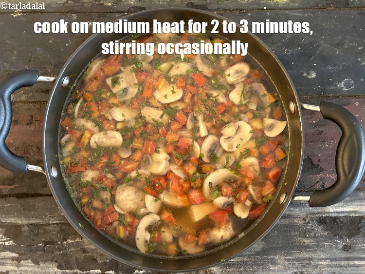 Step 24 – Cook on medium heat for 2 to 3 minutes, stirring occasionally.