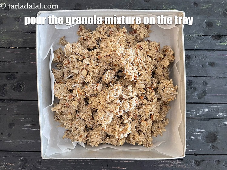 Step 28 – Pour the mixture on the square baking tray.