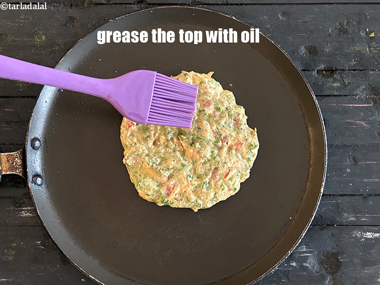Step 21 – Grease the top with oil.