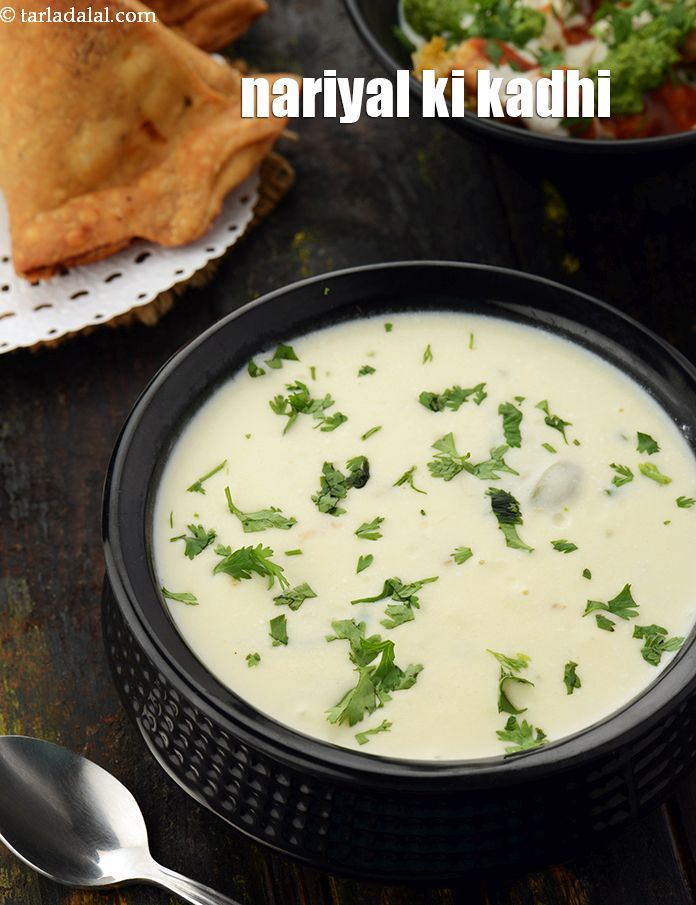 Step 19 – Serve this <strong>coconut kadhi recipe | Indian coconut milk kadhi | nariyal ki kadhi | …