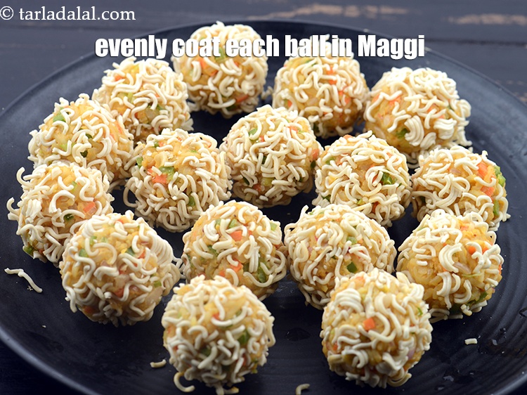 Step 21 – Evenly coat each ball in maggi.