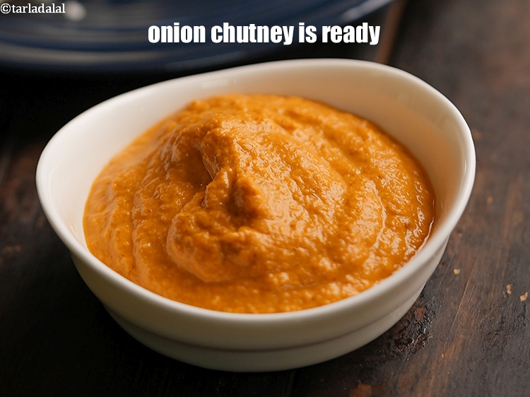 Step 22 – <strong>Onion chutney</strong> is ready. Given below is a tempering we have shown which is optional.