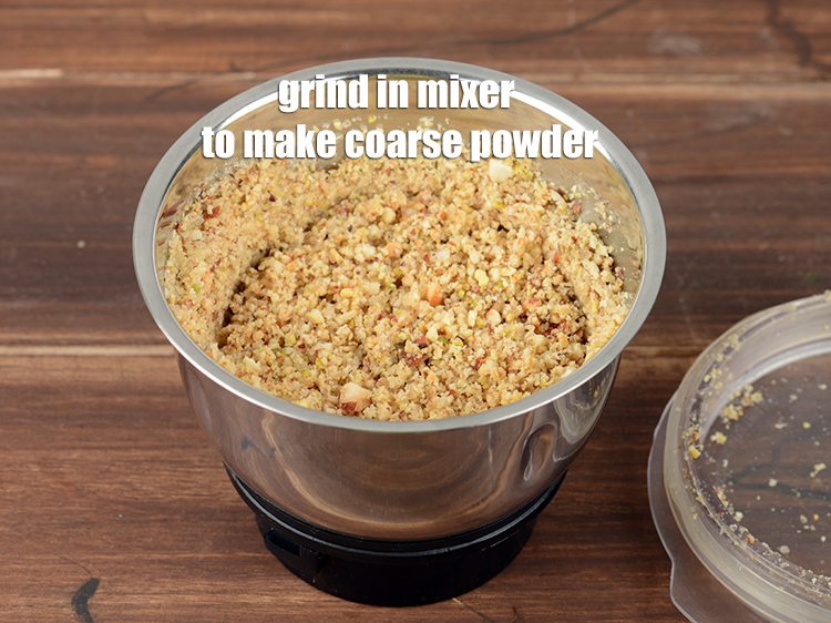 Step 20 – Grind it in the mixer to make a coarse powder.&nbsp;