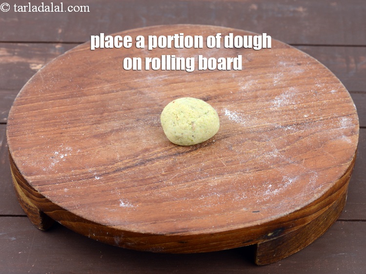Step 20 – Place a portion of dough on rolling board.