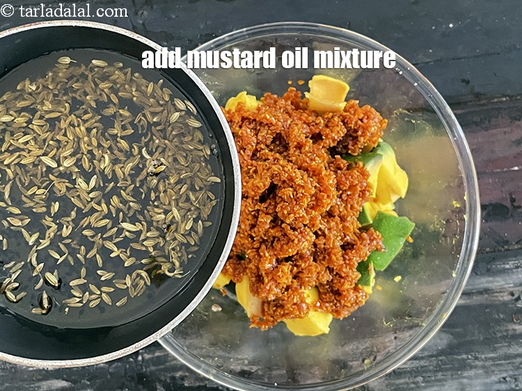 Step 28 – Add&nbsp;mustard oil mixture.