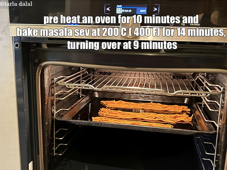 Step 26 – <meta charset="UTF-8" /> Pre heat a oven for 10 minutes and bake masala sev&nbsp;at 200&deg;c …
