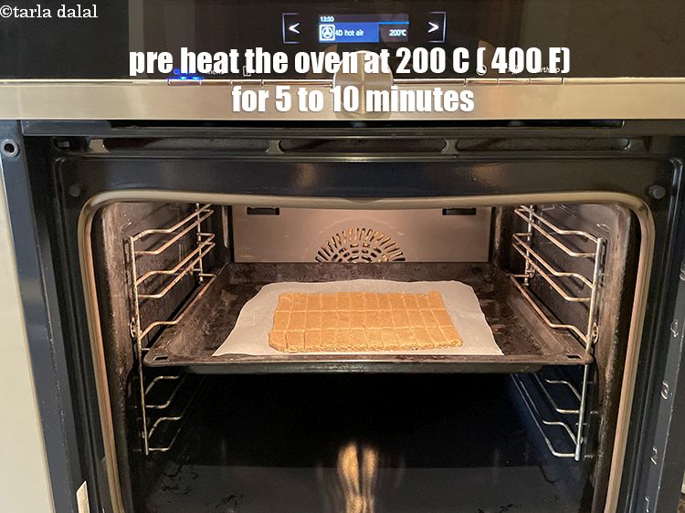 Step 20 – Preheat an oven at 200 C ( 400 F) for 5 to 10 minutes.