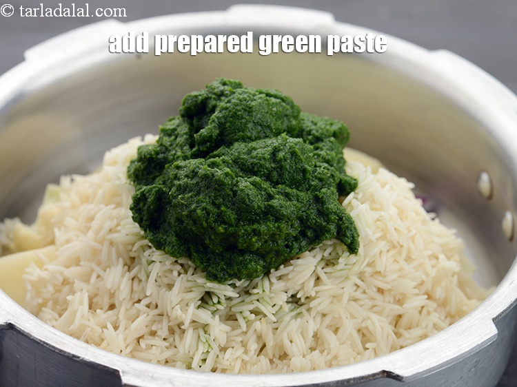 Step 25 – Add the prepared green paste.
