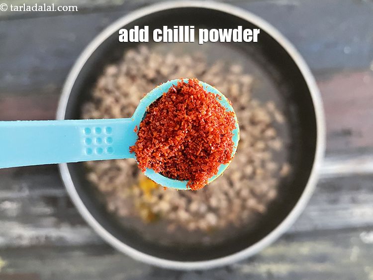 Step 22 – <p>Add&nbsp;1/2 tsp&nbsp;<a href="glossary-chilli-powder-red-chilli-powder-339i">chilli powder</a>.</p>